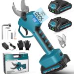 40mm Akku Astschere Professionelle, Elektrische Gartenschere mit 21V/2x2000mAh Batterien, Bürstenloser Motor, LCD Display, Elektrische Baumschere für Garten Äste Obstgärten