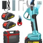 Akku Astschere, 35mm Gartenschere Akku für Makita mit LCD-Display & SK7 Klingen, 1000W Bürstenloser Motor, Gartenschere mit 2000 mAh * 2 Wiederaufladbaren Batterien für Gartenbaumscherenzweige