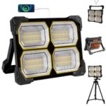 led baustrahler akku 300W led strahler akku 26000Ahm led arbeitsleuchte Tragbare USB Wiederaufladbare PowerBank,campinglampe spotlight baustellenlampe, Garten, Angeln, Camping