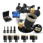 SilexTools Profi Diamant Fliesenbohrer Set - 11teilig [6|8|10|14|25|30|40|50|68mm] mit Bohrkronen, Schleifscheibe und Positionierhilfe, Diamantbohrer für Fliesen Granit Naturstein Feinsteinzeug