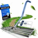 GREEN Spark Rasenrakel [Ergonomisch] mit Klicksystem | 80x30cm | für perfekt Ebene Rasenflächen | Rakel für Rasen Nivellierrechen zum Rasen sanden Rasen Rakel Lawn Leveling Rake Rasenrakel mit Stiel