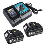 Ersatzakku für Makit Akku 18V 2X 5500mAh Ersatzakku Kompatibel mit 18V Akku mit DC18RC Ladegerät Kompatibel mit BL1860 BL1860B BL1850 BL1850B BL1840 BL1830 BL1820 LXT400