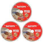 BATIOPV Kreissägeblatt 210 x 30 mm (48/60/100 Zähne) 3-teilig (für Holz, Spanplatten, Sperrholz, Hartholz, usw.) Kompatibel mit Dewalt Makita Bosch einhell, Sägeblätter für Holzschnitte