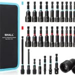 SHALL 29-teiliges magnetisches Steckschlüsselset, SAE- und metrische Cr-V-Stahl-Schraubendreher mit Schnellverschlussverlängerungen, Schlagschrauberadaptern, Bithalter und Aufbewahrungstasche