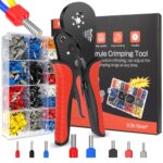 Crimpzange Aderendhülsen Set für 0.08-16mm², AivaToba Aderendhülsenzange mit 1250 Stück, Crimping Pliers & Aderendhülsen Set für Heimwerker und industrieller Bedarf Crimp Zange 16mm2