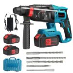 Brushless Akku Bohrhammer 21V 4000mAh *2 Akku, UniversalHamme, Bohren/Hammerbohren/Meißeln; SDS plus; Bürstenloser Bohrhammer Motor, 2 Akku und Ladergerät