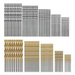 Moyata 100 Stück Spiralbohrer Set HSS Micro Bohrer Set, Mini Titanbeschichtung Spiralbohrer Metallbohrer Handspiralbohrer Bohrersets Werkzeuge für Metall, Holz und Kunststoff