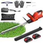 Heckenschere Akku,21V Akku Heckenschere mit 2 Akkus & Ladegerät,500W 1500rpm Heckenscher𝐞 Elektrisch,51cm Schnittlänge,17 mm Zahnabstand,Akk𝐮-Heckenscher𝐞 für Hecken-, Strauch- und Beetschnitt