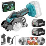 SINGTIP Mini Akku Winkelschleifer 76mm Kompatibel mit Maa-kita 18V Batterie, 19500RPM Akku Flex mit 2×4.0Ah Batterien, Trennschleifer mit 5 Trennscheiben für Metall/Holz/Fliesen | Mit Staubschutzhaube