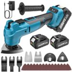 Yofuly Multifunktionswerkzeug für Makita 18V Akku - Multitool mit 2x 4.0Ah Akkus, Oszillationswerkzeug Akku Oszillierendes 6-Stufen + Automodus, Vibrationsarm Multifunktionstool Multimaster