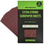 10 Stück Schleifpapierbögen - gemischte Körnungen, 3x fein, 4x mittel, 3x grob - sortiertes Schleifpapier für Holz und Wände (extra stark)