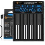WISSBLUE LCD-4 18650 akku ladegerät Batterie ladegerät 2A Schnell Leistung Batterie ladegerät ,LCD-Anzeige mit Power Bank-Funktion für 3.7V 14500 16340 18650 20700 21700 26650 1.2V AAAA AA A