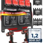 Adlerfokus Wandhalterung für Einhell Akkus & Ladegeräte [Made in Germany] Einhell Akkuhalter Wandhalterung mit Premium Montagematerial - Einhell Akku Wandhalterung 18V - Einhell Akku Halterung Wand