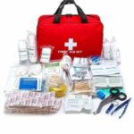 Erste Hilfe Set Gokemuak, 170-teiliger Erste Hilfe Kasten, First Aid Kit, Notfall Ausrüstung inkl. Bandagen, Rettungsdecke, Pflaster, Gauze, Handschuhe, Reiseapotheke für Zuhause, Outdoor, Rot