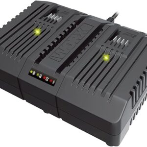 WORX WA3883 Original Dual-Ladegerät – gleichzeitige Aufladen von 2X WORX 20V Akkus – 4A Ladestrom – 2 Lademodi – für alle PowerShare