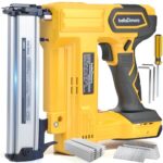 18 GA schnurloser Nagelgerät für Dewalt 20 V Akku, 2-in-1 Nagler & Heftpistole mit 1000 Nägeln und 1000 Heftklammern, batteriebetriebene Nagelpistole für Heimwerker (ohne Batterie)