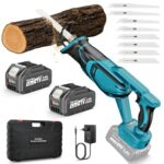 Yofuly Säbelsäge Akku für Maa-kita 18V Akku, 2x 4,0Ah Batteries, 2025 Upgrade Elektrischer Fuchsschwanz 3500spm, 28mm Hublänge, Reciprosäge mit 8 Sägeblätter Für Holz/Metall/PVC