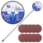 Fentar Trockenbau-Stabschleifer Zusammensteckbar, 170 cm Verlängerbarer Schleifstab mit 10 Austauschbaren Schleifblättern, 360° Drehbarer Handschleifer für Müheloses Schleifen von Wänden und Decken