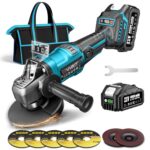 Avhrit Akku Winkelschleifer, 125mm Akku Trennschleifer mit 1 Stück 4000mAH Akku, LED-Anzeige, Bürstenloser Motor zum Schleifen von Metall, Entrosten
