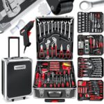 MASKO® Werkzeugkoffer 1400-teilig gefüllt | Werkzeugset im Aluminiumkoffer | Werkzeugkasten mit Rollen | Werkzeugkiste Haushalt, Haus, Hobby, KFZ | Trolley-Funktion | Werkzeugwagen Handwerkzeug