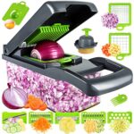 Gemüseschneider - Würfelschneider - vegetable chopper dicer - Gemüsehobel - Geeignet für Würfe, Scheiben, 14 in 1 Zwiebel Zerkleiner Salatschneider Mandoline