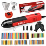SHALL 350W Mini-Heizpistolen-Set, Tragbare Heißluftpistole mit Reflektordüse & klappbarem Ständer, 2 Temperatureinstellungen 230℃/400℃, Für Handwerk, Schrumpffolie,Tinte Trocknen