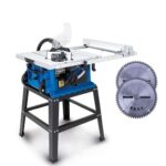 Scheppach HS105 Tischkreissäge mit Untergestell & 2. Sägeblatt | Ø255mm | schwenkbar bis 45° | 230V 2000W | Schnitthöhe 75mm | Tischverbreiterung 640x920mm | inkl. Querschneidlehre & Parallelanschlag