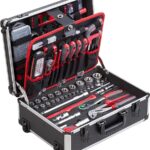 Meister Werkzeugtrolley 230-teilig - Werkzeug-Set - Mit Rollen - Teleskophandgriff/Profi Werkzeugkoffer befüllt/Werkzeugkiste fahrbar auf Rollen/Werkzeugbox komplett mit Werkzeug
