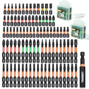 Toobeet 89tlg. Impact Schraubendreher Bits Set,25/50 mm Magnetischen S2 Stahl (Torx/PH/PZ/SL/Hex) Schlagfeste Schrauber Bitsatz für Schlagwerkzeuge mit 1 (60mm) Langem Bithalter inkl. Aufbewah Ungsbox