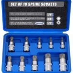 oumuik 10-teiliges Steckschlüssel-Set im europäischen Stil, dreifach vierkant Vielzahn M4 - M18 Geburtstagsgeschenk/Geschenke für Papa/Männer