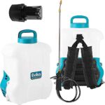 Akku Drucksprüher 16 Liter, 12V Li-Ion Batterie, Elektrisch Unkrautvernichter Rückenspritze, Autopump, 110cm Teleskop-Sprühlanze, einstellbare Messingdüse, gartenspritze spritzgerät unkrautspritze