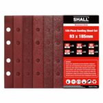 SHALL-120 Schleifblätter, rechteckig, 93 x 185 mm, Schleifpapier, 8 Löcher, Klett-Schleifpads, verschiedene Körnungen 40/60/80/120/180/240