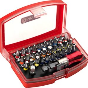 Connex Bit-Set 32-teilig - Aus Silizium-Molybdän-Stahl - Gängige Standard-Bits - In praktischer Kunststoffbox / Bit-Satz für Schaubarbeiten / Bit-Sortiment / Schrauber-Bits / COXB973932