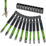 Litorange 70mm langer Schraubendreher Bit Set,10 Stück Bitsatz mit starkem Magnetkopf,1/4" Sechskantschaft,Phosphid Schwarz Schlagschrauber Bits