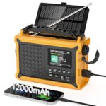 Mesqool DAB/DAB+/UKW Digitalradio mit Bluetooth 5.0, Solar Notfallradio mit Leselicht, 2,4" Farbdisplay, Tragbare Camping Kurbelradio mit USB Handyladefunktion, Dual Wecker, SOS-Alarm für Outdoor