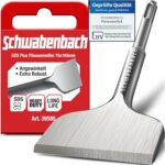 SCHWABENBACH® Fliesenmeißel SDS Plus 75 x 165mm - Abgewinkelt 30° - Ideal zum Abtragen von Verputz - Fliesen entfernen - Flachmeißel - Mauer schnell Abstemmen mit Bohrhammer (kein SDS MAX)