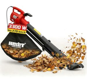 Hecht Elektro-Laubsauger 3300 W mit Häcksler und 45 L Fangsack