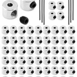 QWORK 60 Stück Pin Keeper Pin Rücken Anstecker Verschluss mit Schraubenschlüssel für Schmuck Brosche Namensschild (6 x 5 mm)