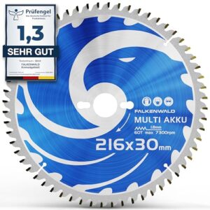 FALKENWALD® Kreissägeblatt 216x30 mm (Akku) Sägeblatt für Kappsäge, Tischkreissäge und Handkreissäge - Sägeblatt 216 mm (Multi) - Kompatibel mit Bosch Tischkreissäge GTS 635-216, Bosch PCM 8