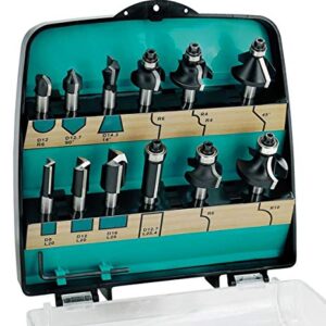 ENT 09012 12-tlg. Fräser Set Hartmetall - Schaft 8 mm - 8 verschiedene Fräser-Kategorien - in hochwertiger Kunststoffkassette