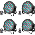 UKing 4 PCS RGB Akku LED Par Strahler Outdoor, Wiederaufladbare 36 LED Bühnenlicht mit Fernbedienung, 7CH Partylicht 7 Modi Lichteffekte für DJ Disco Hochzeit Weihnachten Bühnenbeleuchtung