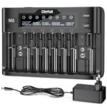 Dlyfull Akku Ladegerät Universal 10 Fach Batterieladegerät Schnell Akkuladegerät für Li-Ion, NI-MH, NI-Cd, LiFePo4, 18650, 21700, AA, AAA, C, 9V Akkus Wiederaufladbare Batterien