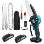 JUTOSGSKW 6-Zoll Mini Akku Kettensäge, 18V Handkettensäge mit 2x3000mAh Akku und Ladegerät, kabellose Kettensäge für Baumtrimmen, Astschneiden, Gartenpflege, Holzarbeiten & Camping