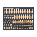 GEARWRENCH 89-teiliges metrisches Steckschlüssel-Set mit 0,635 cm (1/4 Zoll) in Schaumstoffablage – GWMSSKT14MM