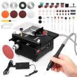 Yapasopu Mini Tischsäge 100W, Tischkreissäge 0,1 mm-16mm kleine Holzsäge DIY Acrylkettensäge Präzisionsmodellsäge, Multifunktion kleiner Schneidmaschinen Mikroschreibtisch Tisch