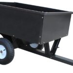 SECURA Anhänger für Rasentraktor kippbar 180 kg Nutzlast Stahl Ladefläche Heckklappe passend für Aufsitzmäher Garten Transport Laub Erde Holz Werkzeug