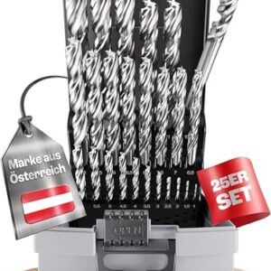 WELIQU 25-tlg. Holzbohrer Set 1-13 mm für Hart- und Weich-Holz - ACHTUNG: Sehr scharfe Bohrer aus widerstandsfähigem HSS-G Stahl in 0,5 mm Schritten