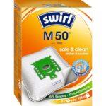 Swirl M 50 EcoPor Staubsaugerbeutel (4 Beutel), reißfeste Staubbeutel für einige Miele Staubsauger, 99,9% Filterung von Hausstaub & allergenem Feinstaub