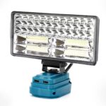 Kabellose Akku Lampe für Makita 18V, 6000LM Baustrahler Akku 2 Modi, Verstellbare Tragbare LED Arbeitsleuchte, Baustellenlampe mit 2 USB-Aufladung, IP65, für Baustelle, Garage, Stromausfall, Camping