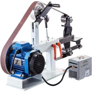 VEVOR Bandschleifmaschine 1500W Einstellbare Geschwindigkeit, Band Scheiben Schleifmaschine, 5,08 x 208,28cm Riemengröße, 1 Phase in 3 Phase Schleifgerät, 427x30,5cm Gummischeibe Band-Tellerschleifer